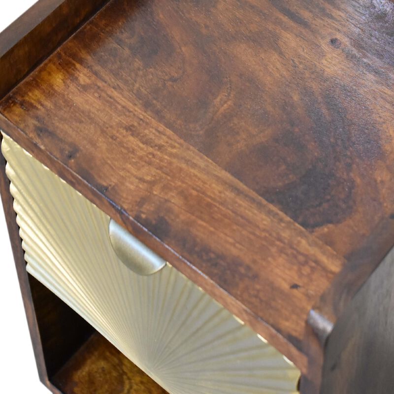 Artisan Furniture solid Wood Mini Manila Gold 1 Drawer Nightstand