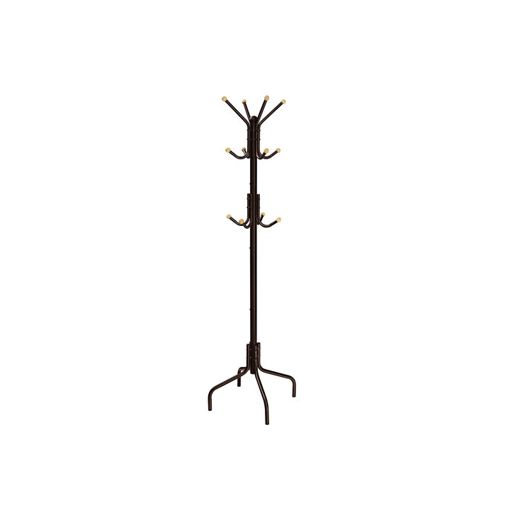 Freestanding Coat Rack with 12 Hooks and 4 Legs