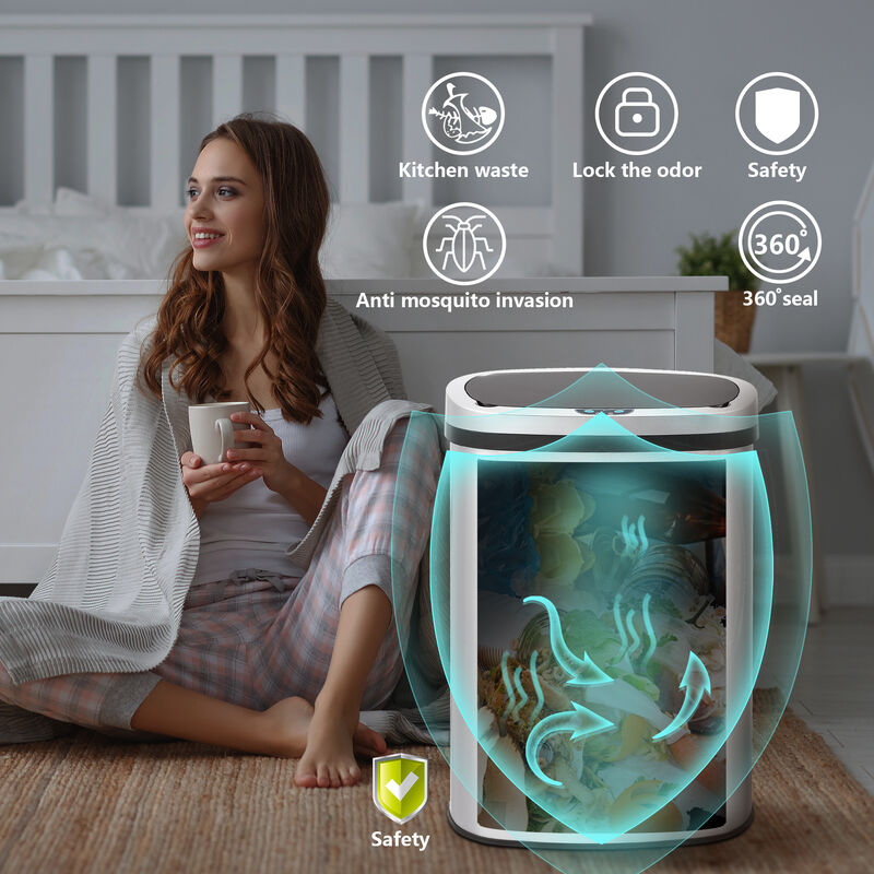 13 Gallon Stainless Steel Oval Kitchen Trash Can