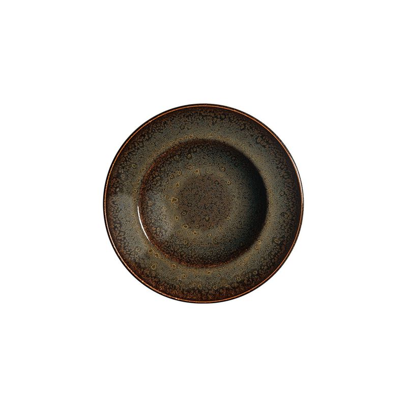 Tierra dia.10.75" h:2.25" 16 oz. Round Brown Porcelain Bowl (Set of 2)