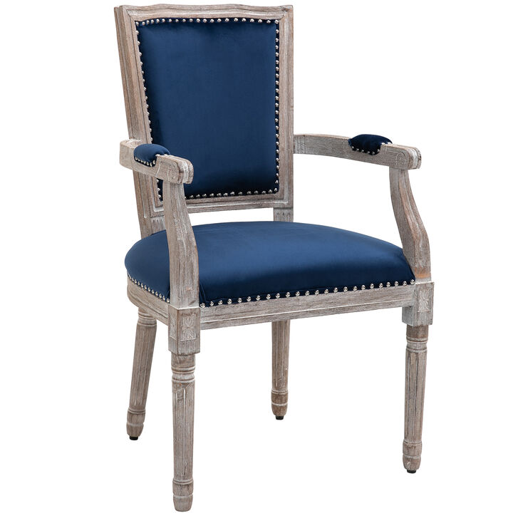 Classic Wood Grain High Back Seat with Metal Rivets and Carved Pattern Design