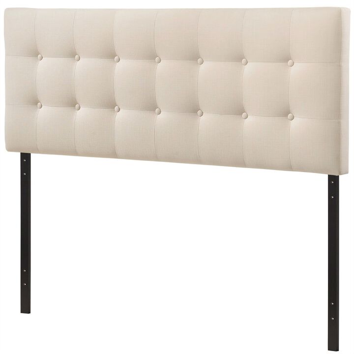 Hivvago Full size Ivory Fabric Upholstered Button-Tufted Headboard