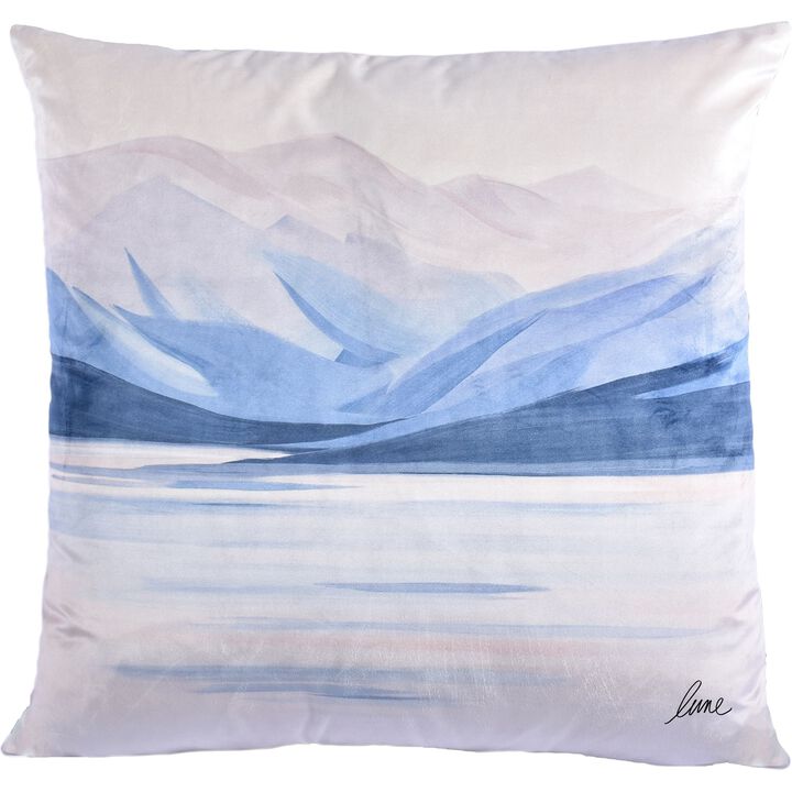 20" Gray and Blue Versatile Square Throw Pillow