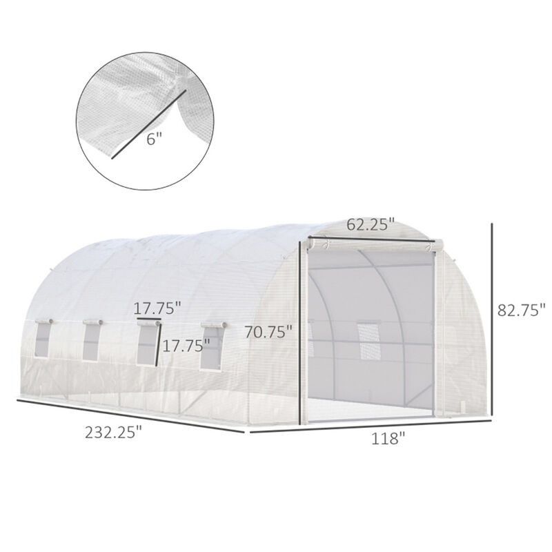 Outdoor Steel Frame Greenhouse Tunnel, Weather-Resistant Garden Warm House