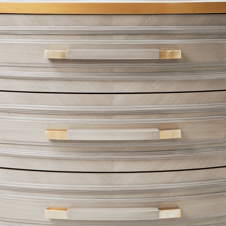 Michael Amini St. Charles 3-Drawer Nightstand - Dove Gray