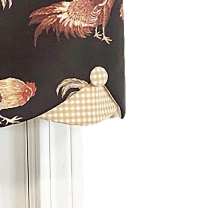 Cockadoodle Petticoat 3"Rod Pocket Window Valance 50" x 15" Black by RLF Home