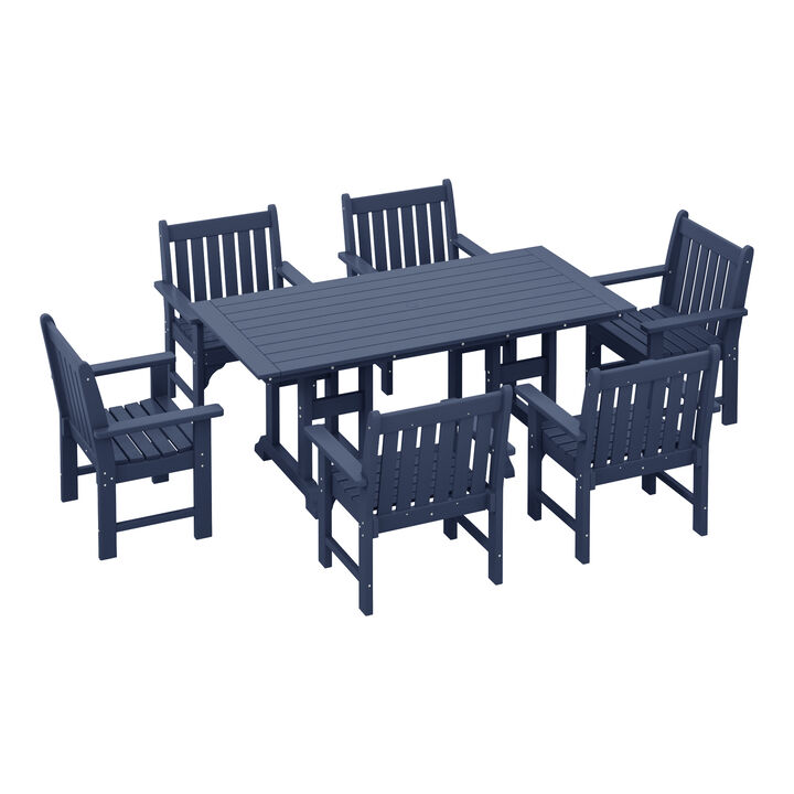 WestinTrends 7-Piece HDPE Outdoor Dining Patio Table and Chairs Set