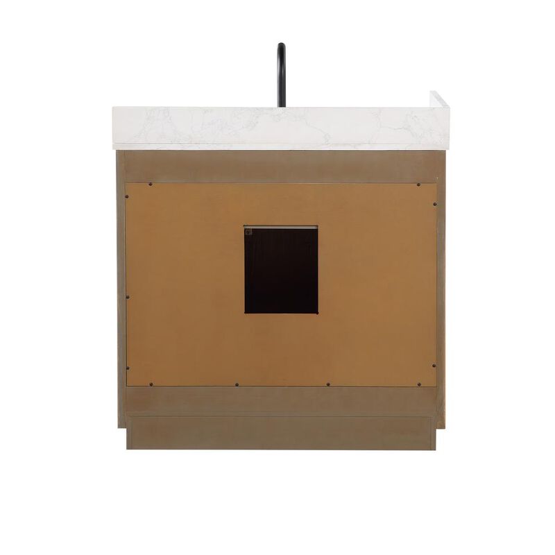 Altair 36 Single Bathroom Vanity in Light Brown without Mirror
