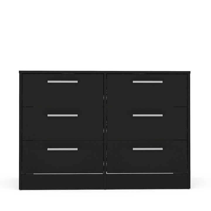 Polifurniture Juliette 6 Drawer Dresser, Black