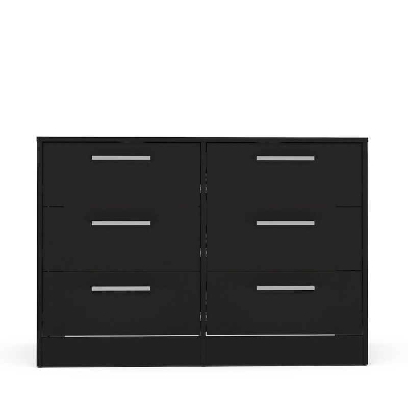 Polifurniture Juliette 6 Drawer Dresser, Black