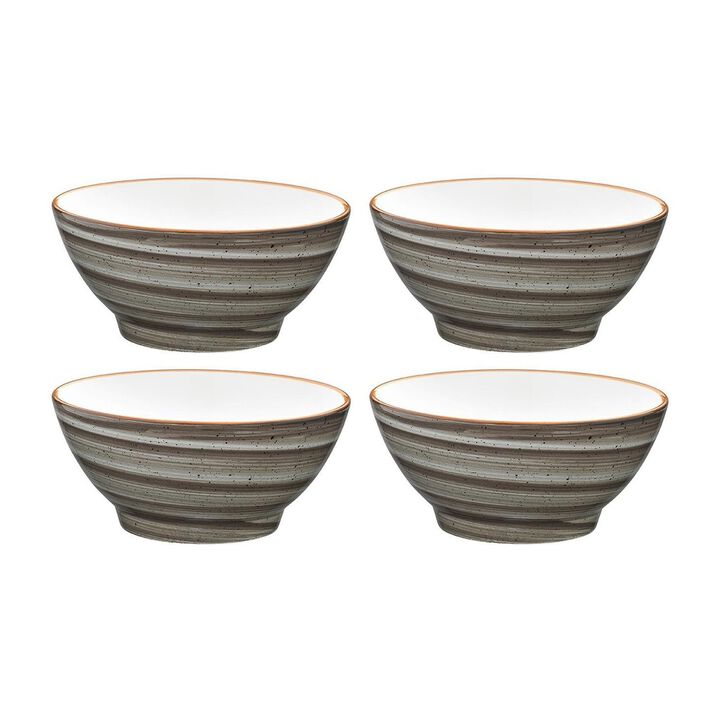 Space dia.5.5" h:2.75" 15 oz. Round Grey Porcelain Bowl (Set of 4)
