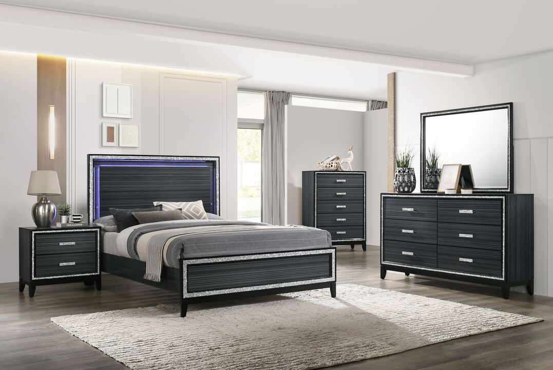 ACME Haiden Nightstand, Weathered Black Finish