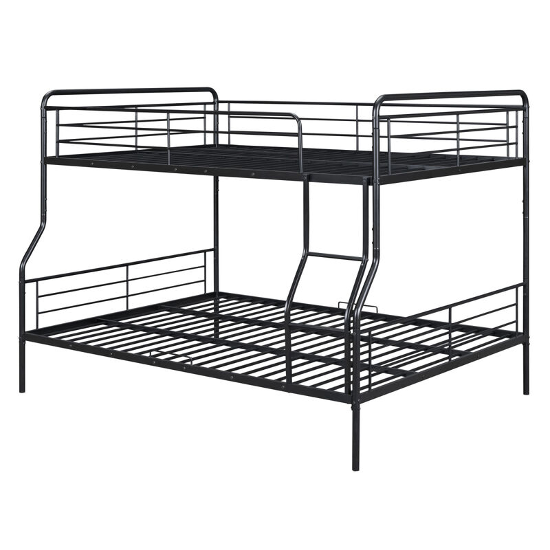 Full XL Over Queen Metal Bunk Bed, Black