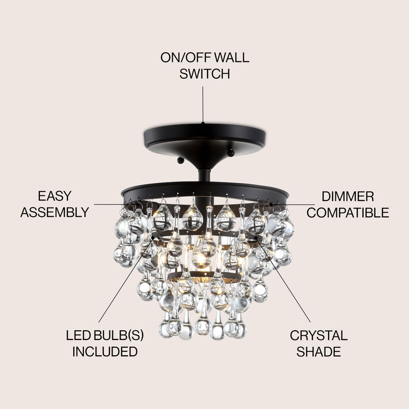 Toronto Metal/Crystal LED Flush Mount
