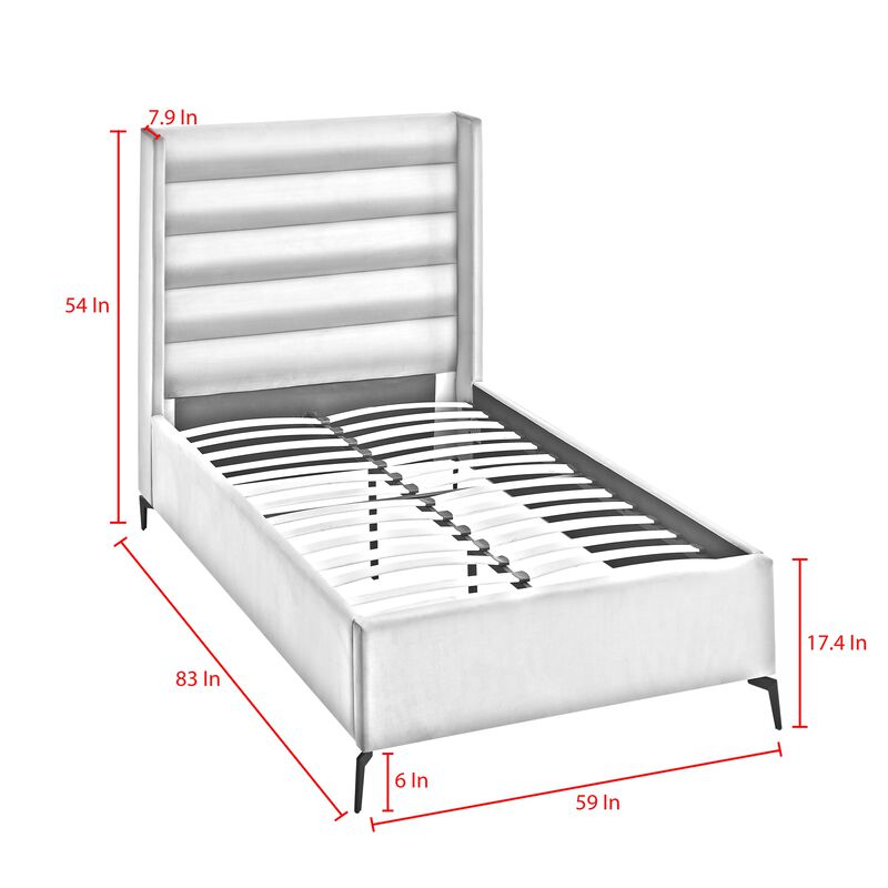 Inspired Home Ames Velvet Platform Bed