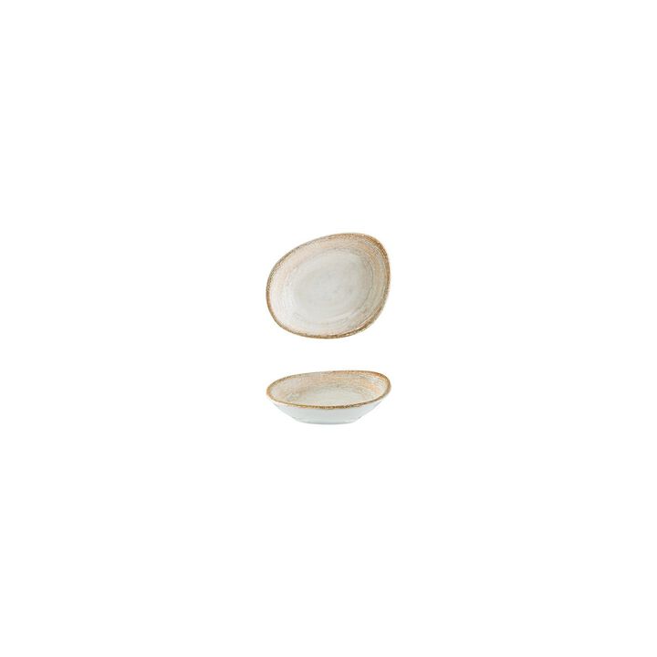 Patera 4" x 3" x h:0.75" 1 oz. Organic Decorated Porcelain Bowl (Set of 4)