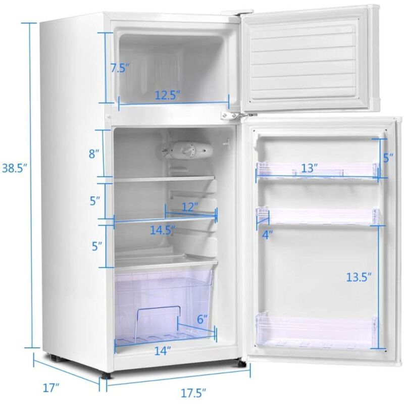 Costway 2 Doors Cold-rolled Sheet Compact Refrigerator