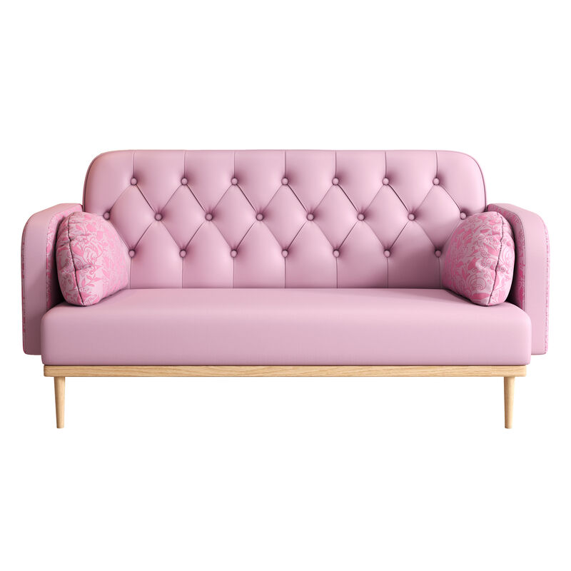 Merax Modern Upholstered Two-Seater PU Sofa