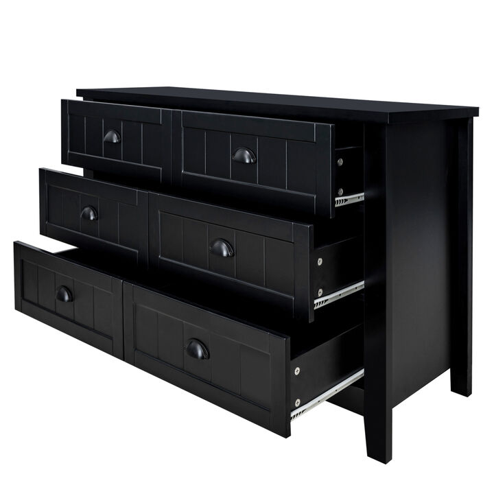 Retro Buffet Cabinet with Solid Wood Frame