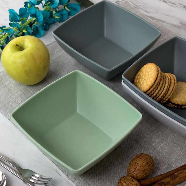 Gibson Home Grayson 4 Piece 6 Inch Melamine Bowl Set in Assorted Colors