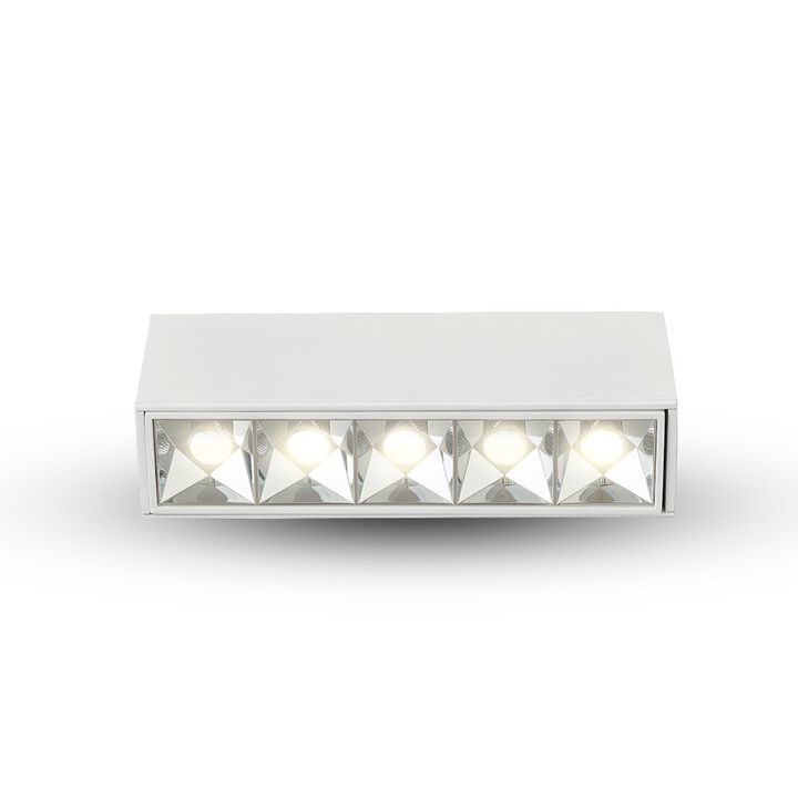 VONN Lighting 5 Lights LED Fixed Surface Mounted Downlight, Stock Item Beam Angle 34, White