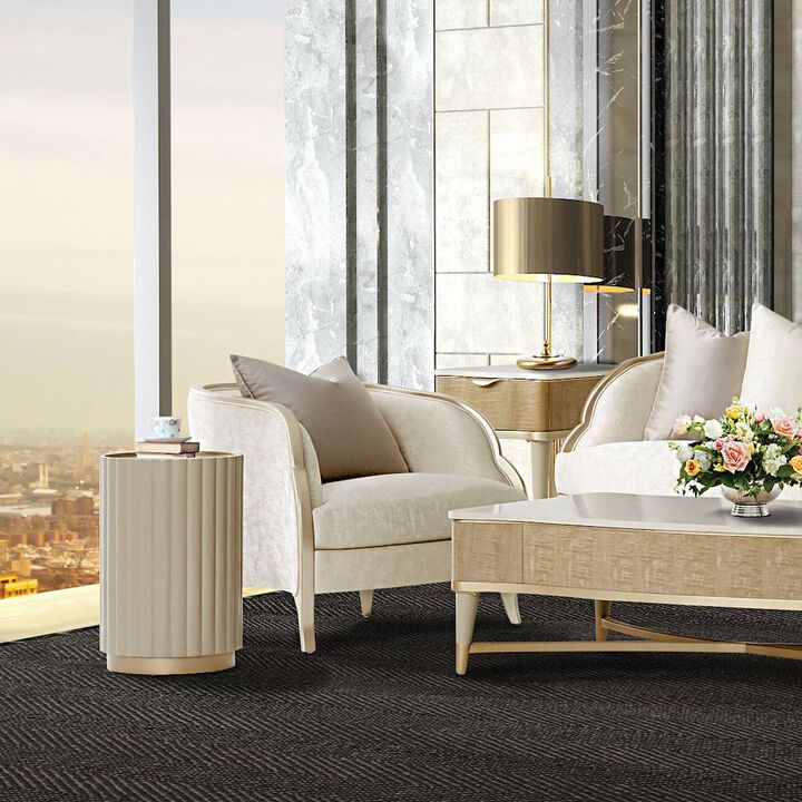 Michael Amini Malibu Crest Accent Chair - Cloud White/Chardonnay