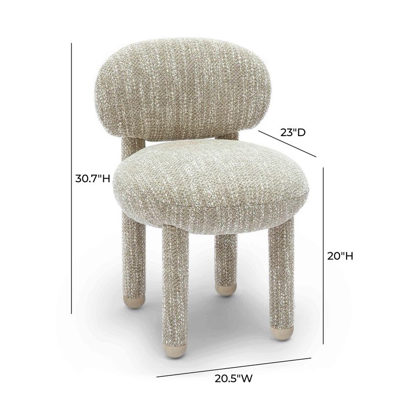 Manu Teal Knubby Performance Fabric Side Chair