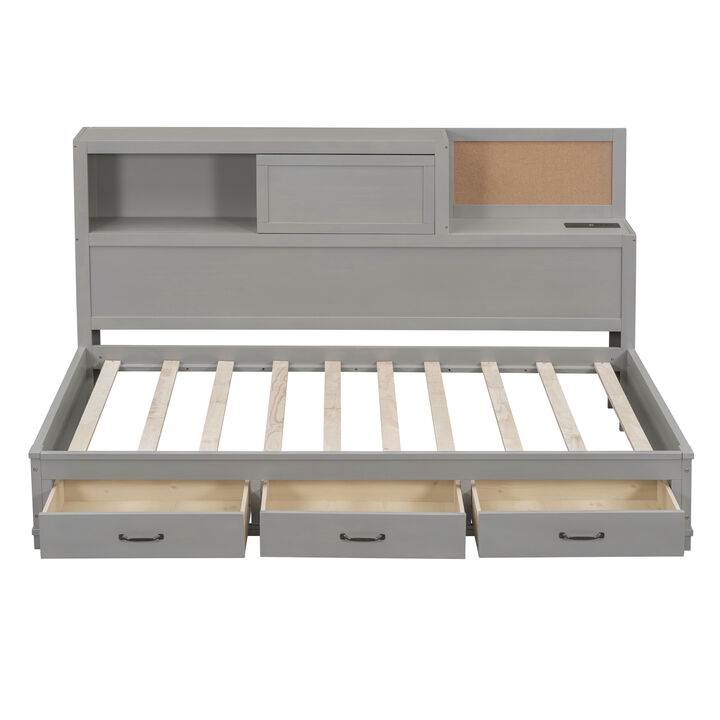 Merax Daybed Frame with 3 Storage Drawers