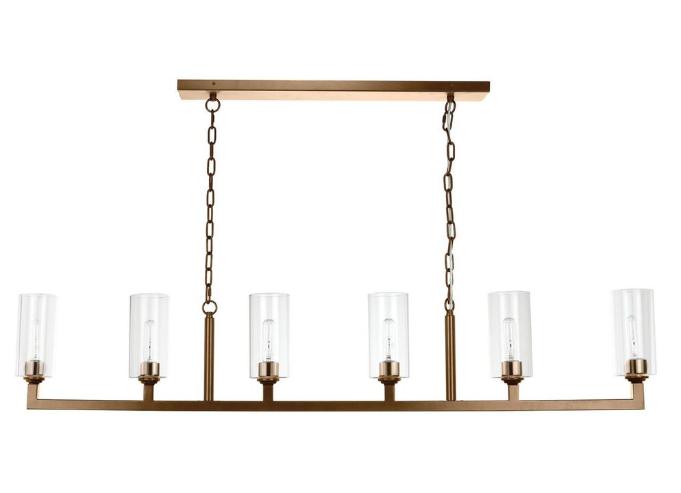 Linear 6 Light Steel Chandelier