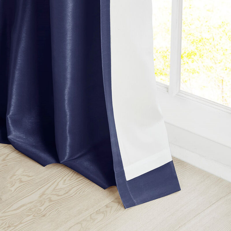 Gracie Mills Elroy Twist Tab Lined Faux Silk Window Curtain Panel - 50x108"