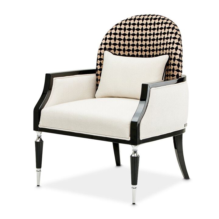 Michael Amini La Francaise Accent Chair - Cafe au Lait/Black