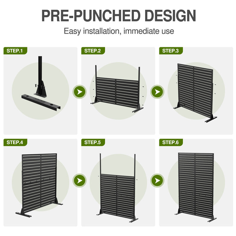 47in. W x 72in. H  Garden Fence Outdoor Privacy Screen  in Brown