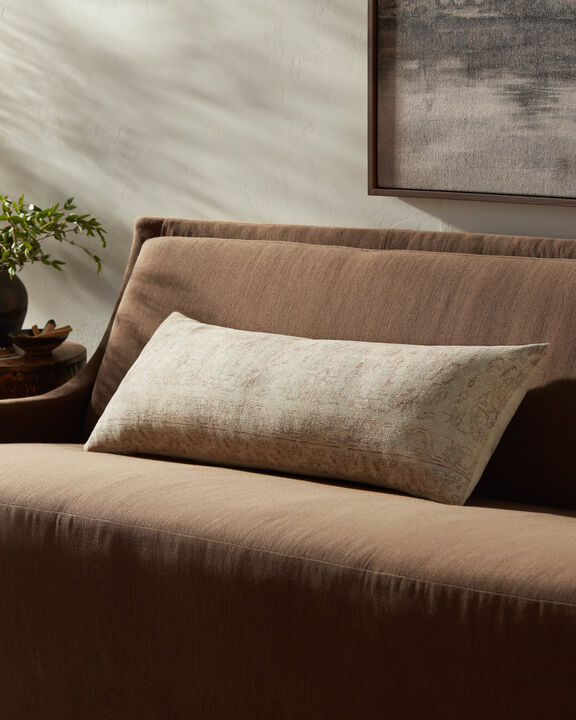 Celestia PAL0041 Natural/Wine 13''x35'' Polyester Pillow by Amber Lewis x Loloi