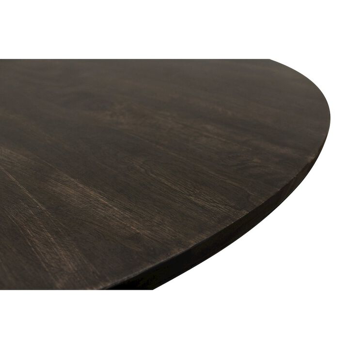 Alex Hamilton Odin Round Cocktail Table in Charred Ember Finish on Mango Wood