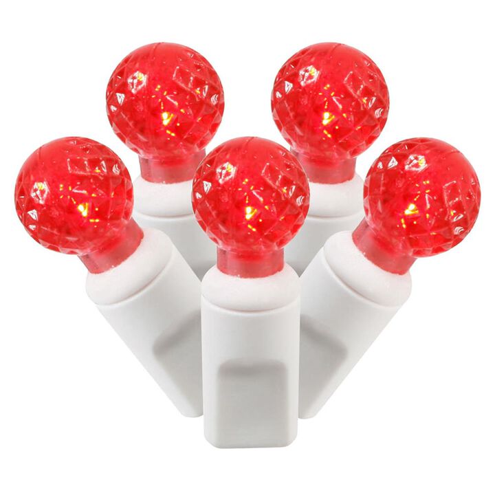 Vickerman  100Lt LED Bulb Red & White Wire G12 End Connecting 4 in. x 34 ft. LED Bulb