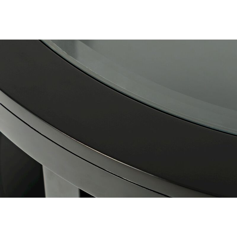 Jofran Urban Icon Contemporary Round Glass Inlay Coffee Table