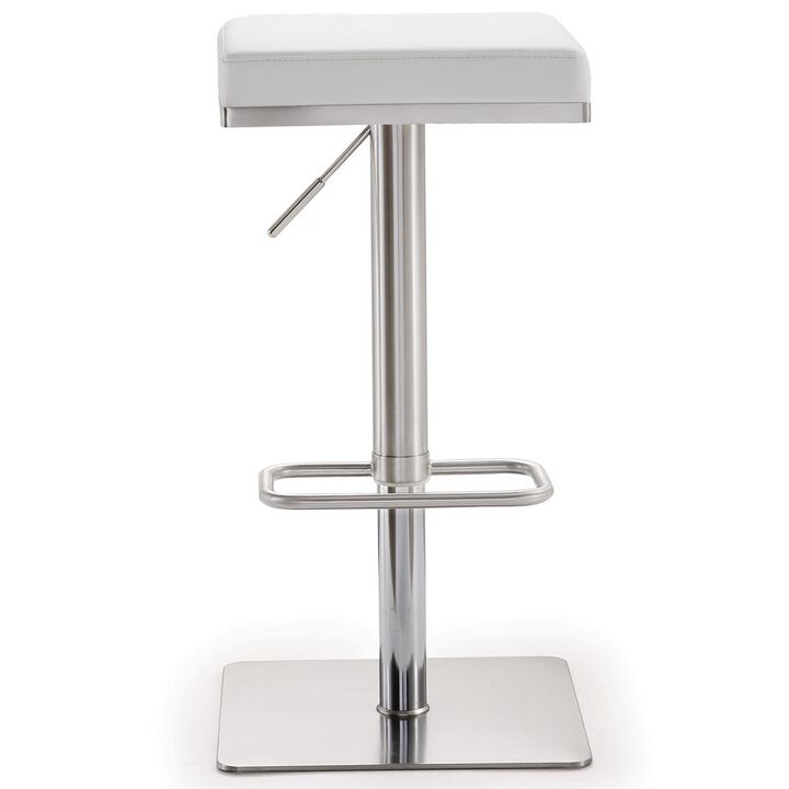 Belen Kox Sleek White Steel Adjustable Barstool, Belen Kox