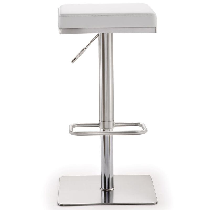 Belen Kox Sleek White Steel Adjustable Barstool, Belen Kox