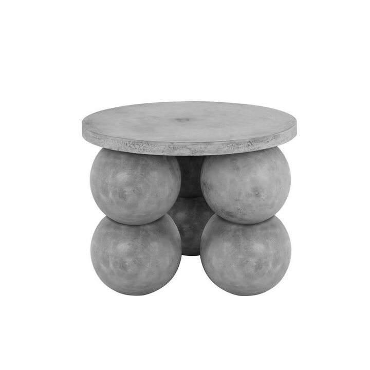 Shatana Home Dani Round Side Table Small in Light Grey Concrete