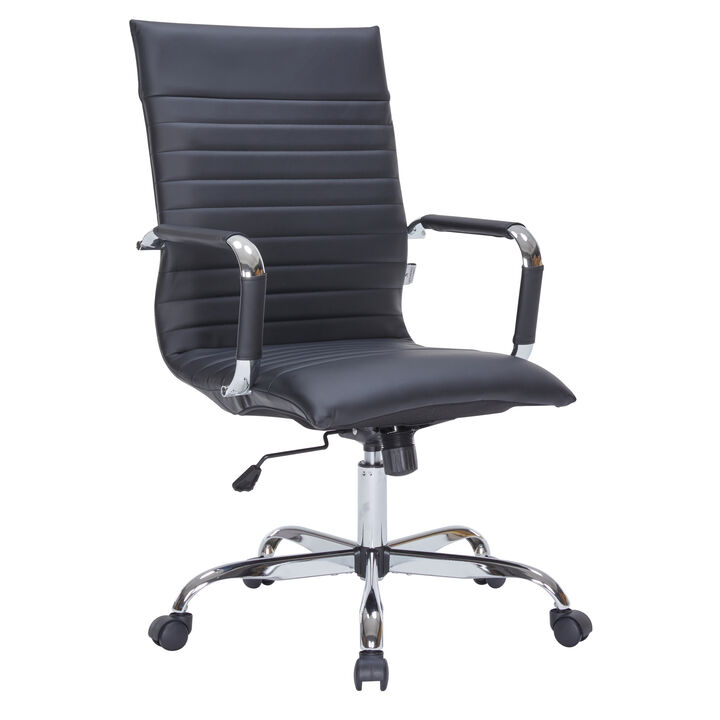 LeisureMod Harris Modern Adjustable Office Executive Swivel Chair High-Back Task Office Chair
