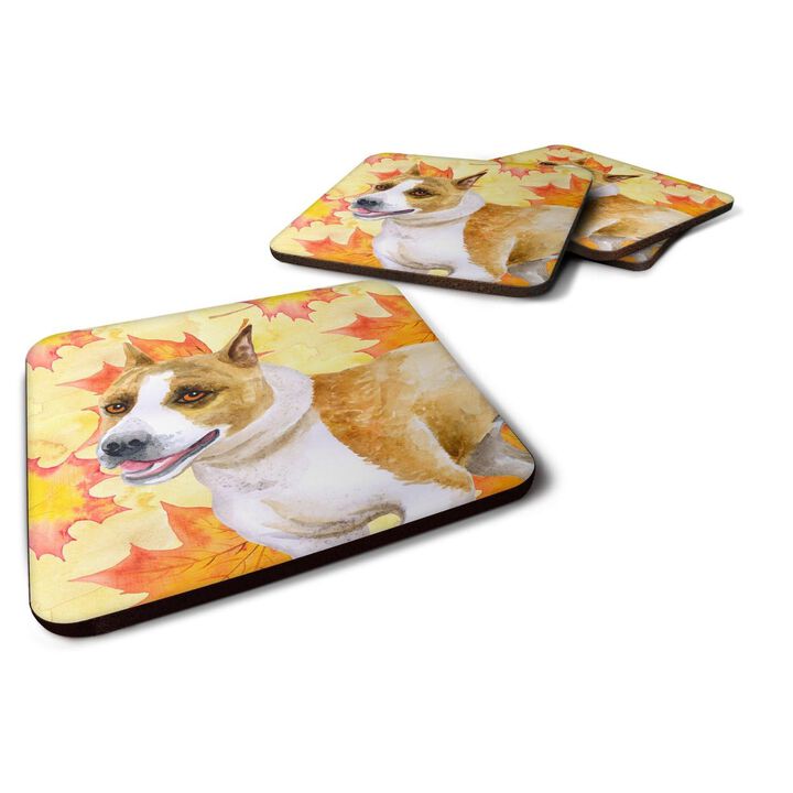Caroline's Treasures American Staffordshire Fall Decorative coasters, Multicolor