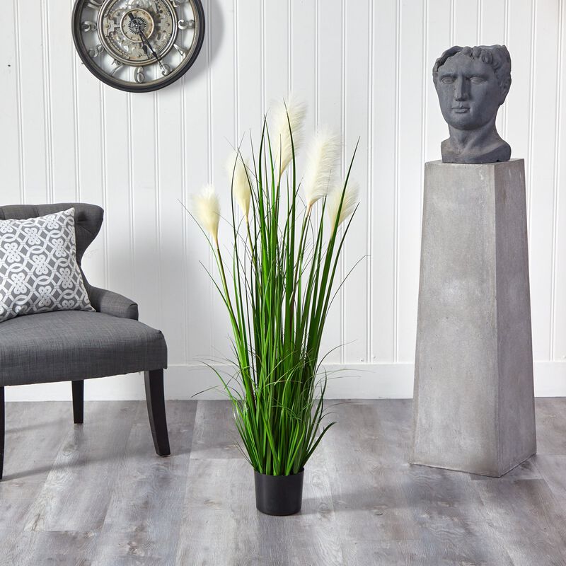 Hivvago 4" Plum Grass Artificial Plant