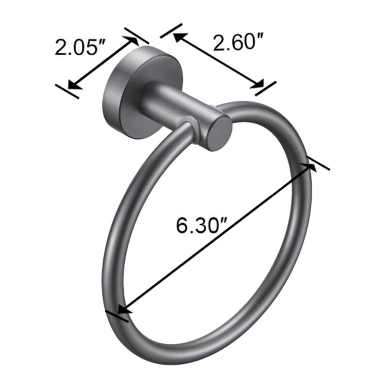 Gunmetal Bathroom Hand Towel Ring, Durable Space Aluminum