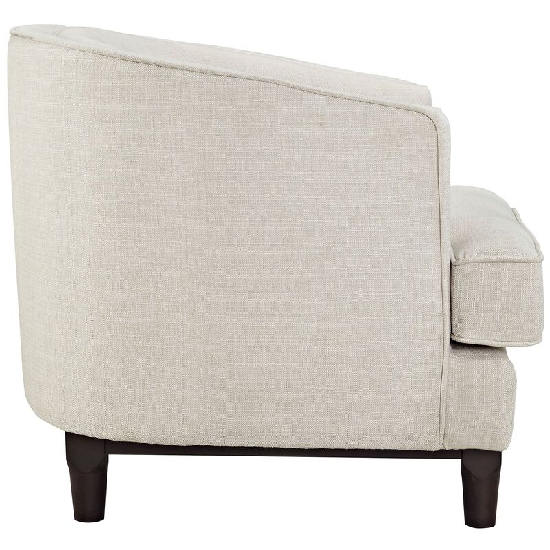 Modway Coast Upholstered Fabric Contemporary Modern Two Armchair Set in Beige