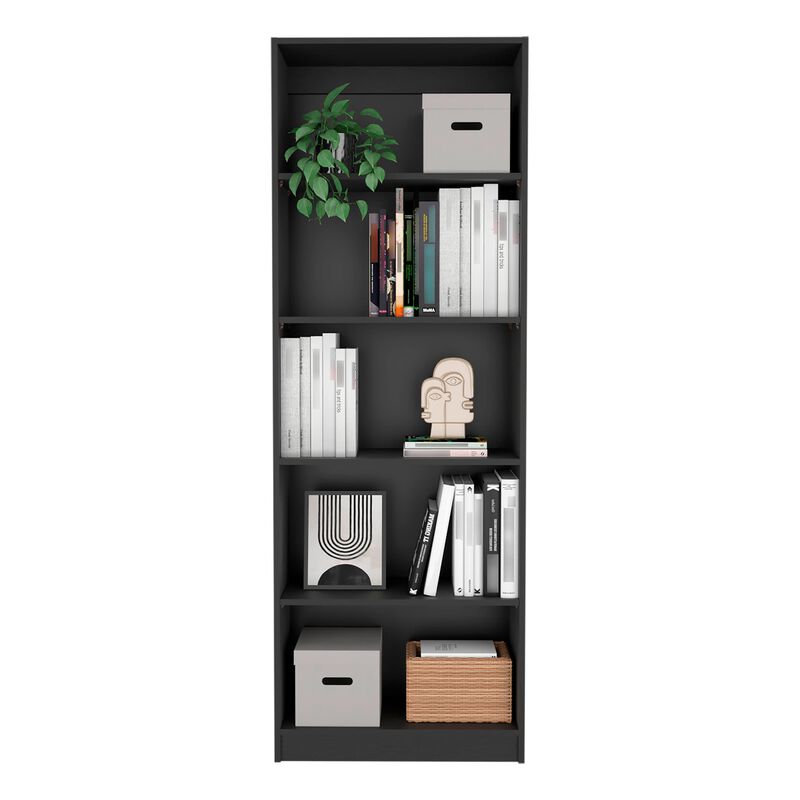 Home 4 Shelves Bookcase with Multi-Tiered Storage -Black
