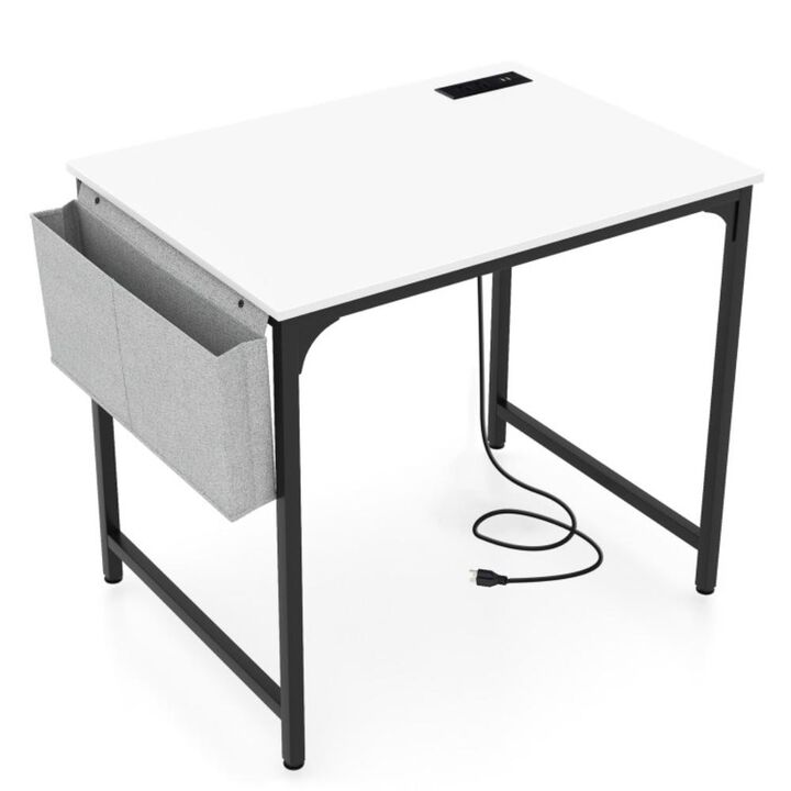 Hivvago 32 Inch Home Office Desk with Charging Station Storage Bag and Headphone Hook