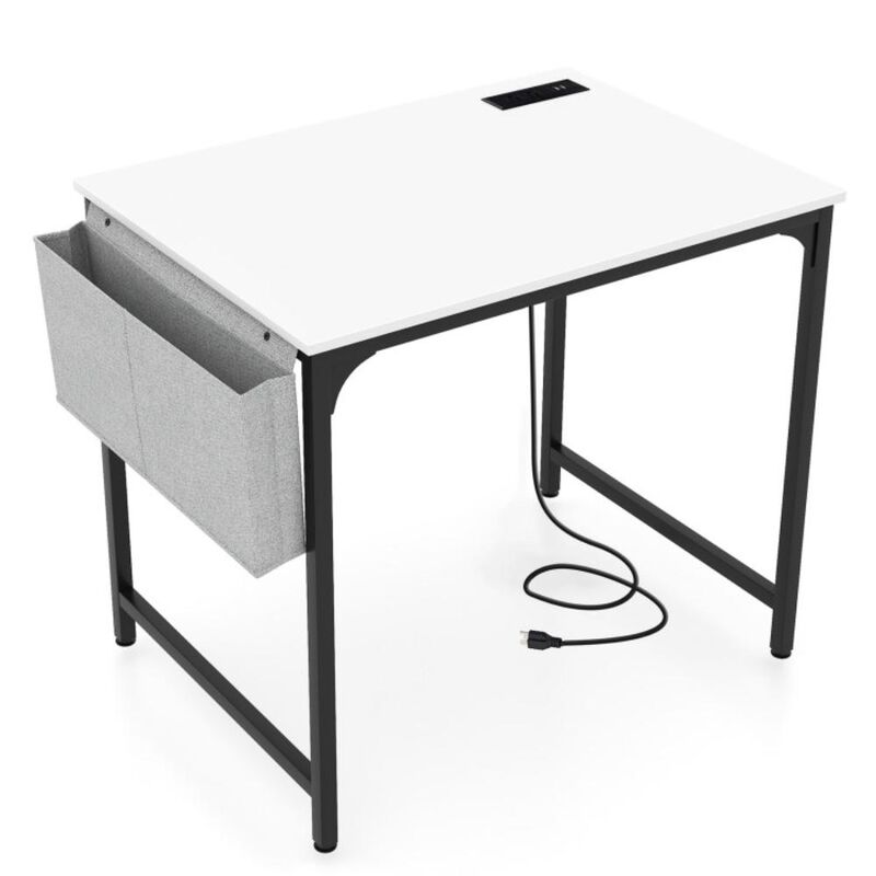Hivvago 32 Inch Home Office Desk with Charging Station Storage Bag and Headphone Hook