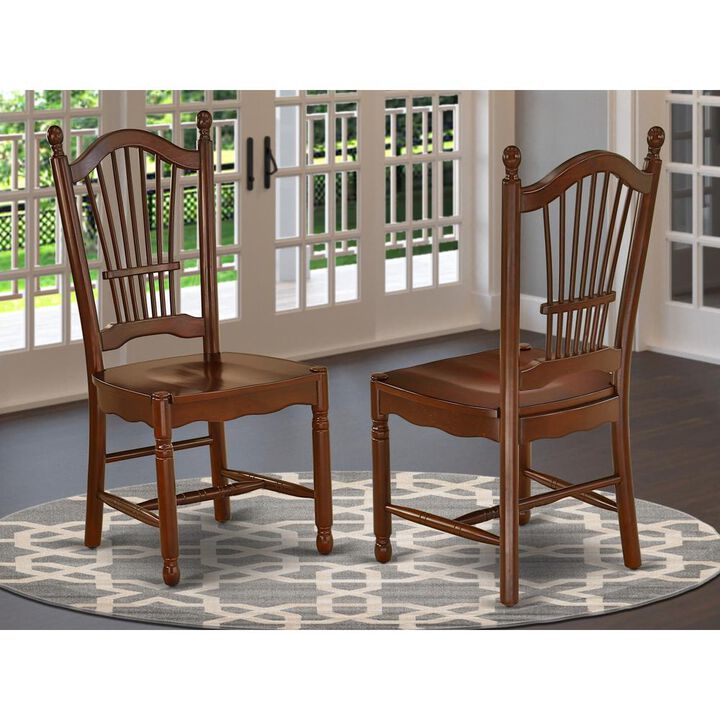 East West Furniture Dining Chair Mahogany, DOC-MAH-W