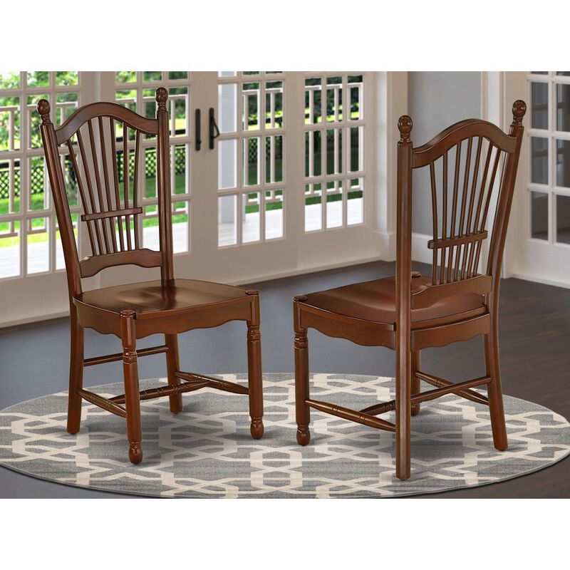 East West Furniture Dining Chair Mahogany, DOC-MAH-W