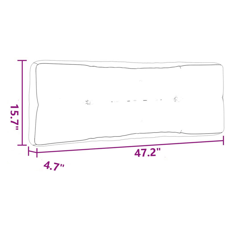 Moni Outdoor Cushion for Bench, Deep Tufted, White Fabric, 47 Inch - Benzara